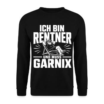 Ich bin Rentner - Unisex Pullover - Schwarz - Vorne - Alina (178cm) & Michal (187cm)