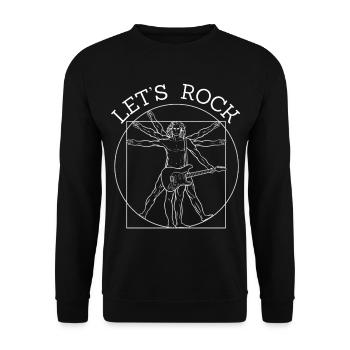 Vitruvian Rock with Guitar | Music, Concert - Unisex Sweatshirt - black - Front - Alina (178cm) & Michal (187cm)
