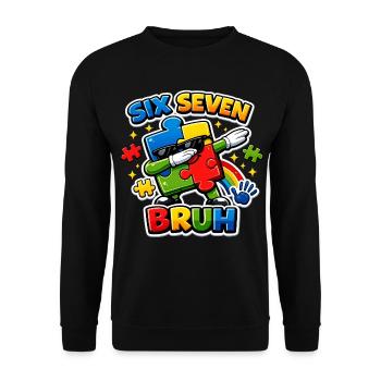 Dinosaurier Alphabet ABC Poster Kinderzimmer Dino  - Unisex Pullover - Schwarz - Vorne - Alina (178cm) & Michal (187cm)