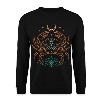 Signe du zodiaque du Cancer – Symbole astrologique - Sweat-shirt Unisexe - noir - Devant - Alina (178cm) & Michal (187cm)
