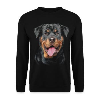 Rottweiler Dog - Unisex Sweatshirt - black - Front - Alina (178cm) & Michal (187cm)