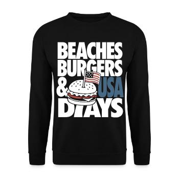 Beaches Burgers USA Days Design - Unisex Sweatshirt - black - Front - Alina (178cm) & Michal (187cm)