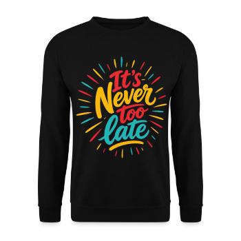 Jamais trop tard – énergie colorée - Sweat-shirt Unisexe - noir - Devant - Alina (178cm) & Michal (187cm)