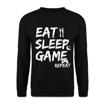 Gamer Spruch - Unisex Pullover - Schwarz - Vorne - Alina (178cm) & Michal (187cm)