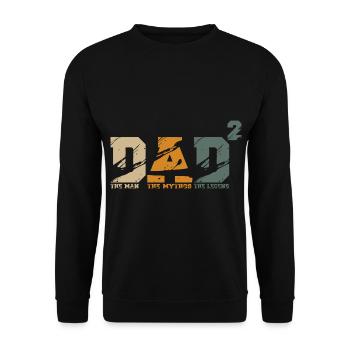 Papa von 2 Kinder Zwillinge Geschenk - Unisex Pullover - Schwarz - Vorne - Alina (178cm) & Michal (187cm)
