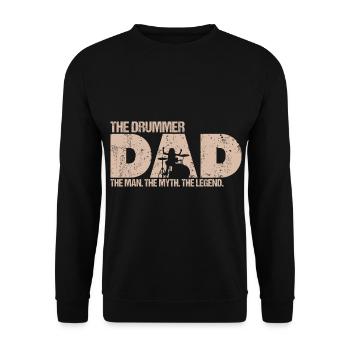 The Drummer Dad - Unisex Pullover - Schwarz - Vorne - Alina (178cm) & Michal (187cm)