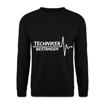 Techniker Abschluss Prüfung bestanden Meister - Unisex Pullover - Schwarz - Vorne - Alina (178cm) & Michal (187cm)