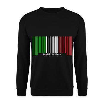 Italy Made in Italy Barcode Flag for Italians - Unisex Sweatshirt - black - Front - Alina (178cm) & Michal (187cm)