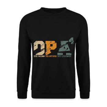 Opa hoch 4 werdender vierfacher vier Enkel - Unisex Pullover - Schwarz - Vorne - Alina (178cm) & Michal (187cm)