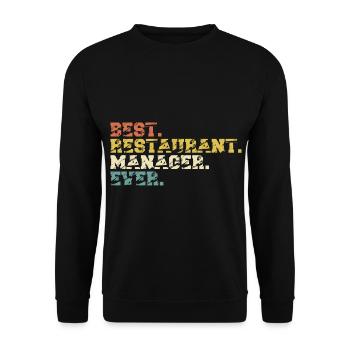 Hotel and Restaurant Manager Papa Funny saying - Unisex Sweatshirt - black - Front - Alina (178cm) & Michal (187cm)