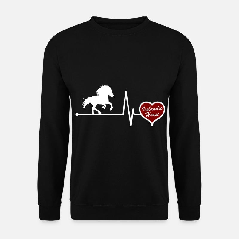 Islandpferd Tölt Herzschlag Geschenk Idee - Unisex Pullover - Schwarz
