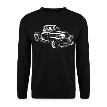 voiture classique 01 modèle de voiture classique huile de nitro rétro - Sweat-shirt Unisexe - noir - Devant - Alina (178cm) & Michal (187cm)