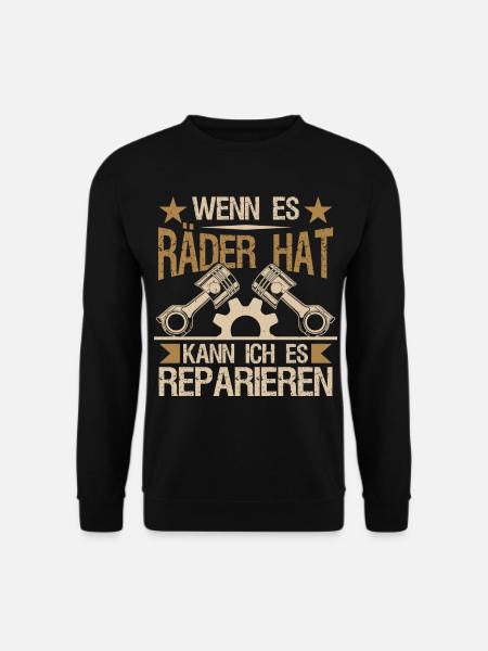 Automechaniker Lustig Geschenkidee Auto KFZ - Unisex Pullover - Schwarz