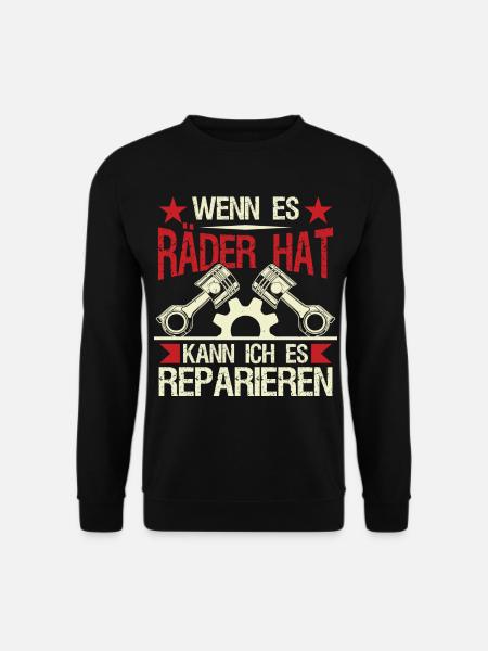 Automechaniker Sprüche Lustig Auto Werkstatt - Unisex Pullover - Schwarz
