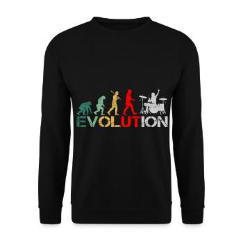 Batteur drummer Evolution Retro - Sweat-shirt Unisexe - noir - Devant - Alina (178cm) & Michal (187cm)