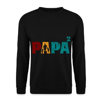 Papa Vater von 2 Kinder Zwillinge Söhnen Mädchen - Unisex Pullover - Schwarz - Vorne - Alina (178cm) & Michal (187cm)