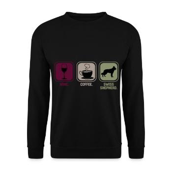 Blanc Blanc Berger Suisse Vin Dicton - Sweat-shirt Unisexe - noir - Devant - Alina (178cm) & Michal (187cm)