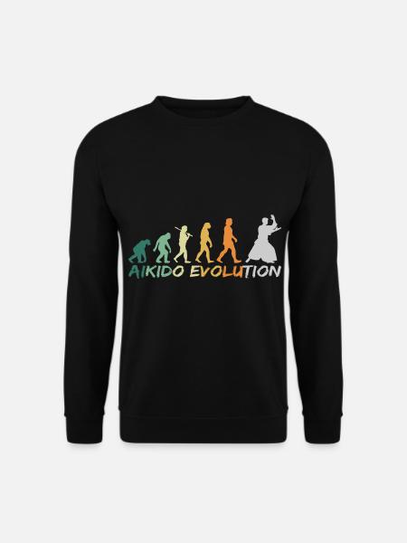 Aikido Japanische Kampfkunst Evolution Retro - Unisex Pullover - Schwarz
