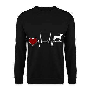 BGS Dog Heartbeat - Unisex Sweatshirt - black - Front - Alina (178cm) & Michal (187cm)