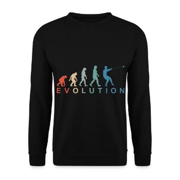 Hammer Throw Hammer Throw Men Evolution Retro - Unisex Sweatshirt - black - Front - Alina (178cm) & Michal (187cm)