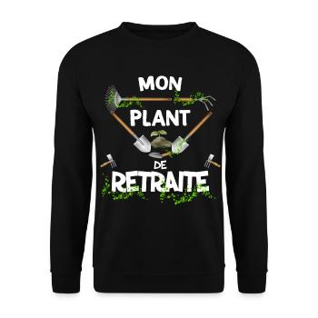 Meine Altersvorsorgepflanzen Kollege Abschiedsgeschenk - Unisex Pullover - Schwarz - Vorne - Alina (178cm) & Michal (187cm)