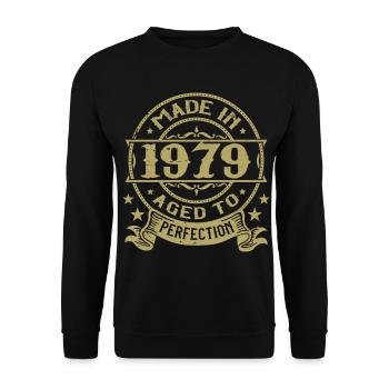 Vintage 1979 Birthday 1979 Retro Gift - Unisex Sweatshirt - black - Front - Alina (178cm) & Michal (187cm)