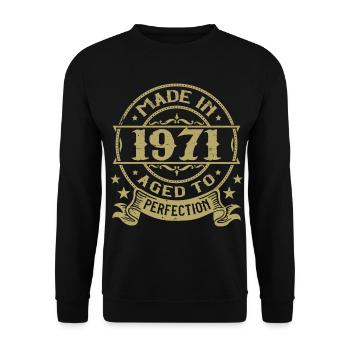 Vintage 1971 Anniversaire 1971 Cadeau 1971 Rétro - Sweat-shirt Unisexe - noir - Devant - Alina (178cm) & Michal (187cm)