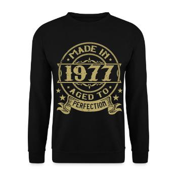 Vintage 1977 Anniversaire 1977 Cadeau 1977 Rétro - Sweat-shirt Unisexe - noir - Devant - Alina (178cm) & Michal (187cm)