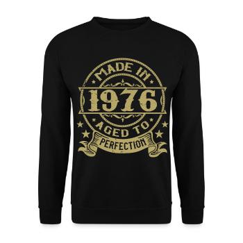 Vintage 1976 Anniversaire 1976 Cadeau 1976 Rétro - Sweat-shirt Unisexe - noir - Devant - Alina (178cm) & Michal (187cm)