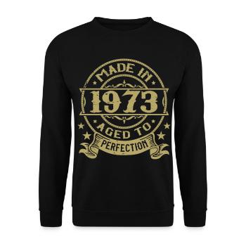 Vintage 1973 Birthday 1973 Retro Gift - Unisex Sweatshirt - black - Front - Alina (178cm) & Michal (187cm)