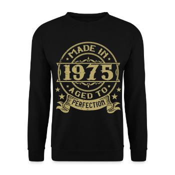 Vintage 1975 Anniversaire 1975 Cadeau 1975 Rétro - Sweat-shirt Unisexe - noir - Devant - Alina (178cm) & Michal (187cm)