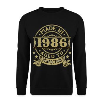 Vintage 1986 Anniversaire 1986 Cadeau 1986 Rétro - Sweat-shirt Unisexe - noir - Devant - Alina (178cm) & Michal (187cm)