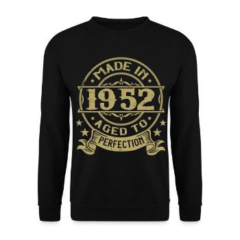 Vintage 1952 Anniversaire 1952 Cadeau 1952 Rétro - Sweat-shirt Unisexe - noir - Devant - Alina (178cm) & Michal (187cm)