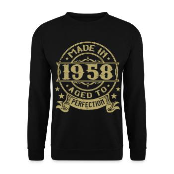 Vintage 1958 Anniversaire 1958 Cadeau 1958 Rétro - Sweat-shirt Unisexe - noir - Devant - Alina (178cm) & Michal (187cm)