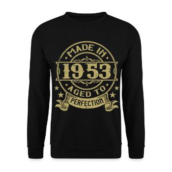 Vintage 1953 Anniversaire 1953 Cadeau 1953 Rétro - Sweat-shirt Unisexe - noir - Devant - Alina (178cm) & Michal (187cm)