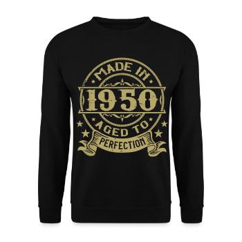 Vintage 1950 Anniversaire 1950 Cadeau 1950 Rétro - Sweat-shirt Unisexe - noir - Devant - Alina (178cm) & Michal (187cm)