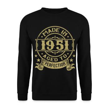 Vintage 1951 Anniversaire 1951 Cadeau 1951 Rétro - Sweat-shirt Unisexe - noir - Devant - Alina (178cm) & Michal (187cm)
