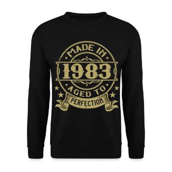 Vintage 1983 Anniversaire 1983 Cadeau 1983 Rétro - Sweat-shirt Unisexe - noir - Devant - Alina (178cm) & Michal (187cm)