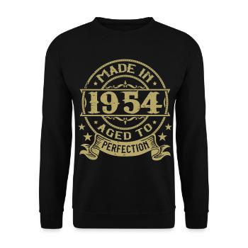 Vintage 1954 Anniversaire 1954 Cadeau 1954 Rétro - Sweat-shirt Unisexe - noir - Devant - Alina (178cm) & Michal (187cm)