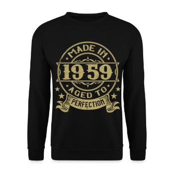 Vintage 1959 Anniversaire 1959 Cadeau 1959 Rétro - Sweat-shirt Unisexe - noir - Devant - Alina (178cm) & Michal (187cm)