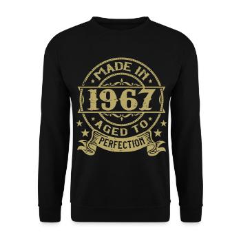 Vintage 1967 Anniversaire 1967 Cadeau 1967 Rétro - Sweat-shirt Unisexe - noir - Devant - Alina (178cm) & Michal (187cm)