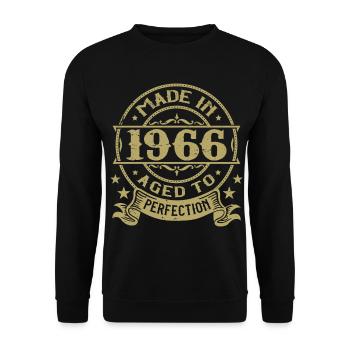 Vintage 1966 Birthday 1966 Retro Gift - Unisex Sweatshirt - black - Front - Alina (178cm) & Michal (187cm)