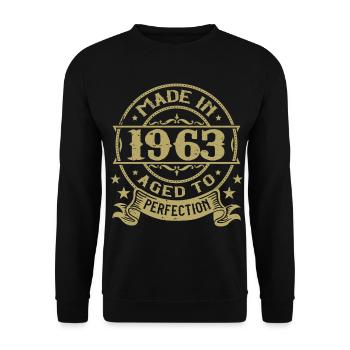 Vintage 1963 Anniversaire 1963 Cadeau 1963 Rétro - Sweat-shirt Unisexe - noir - Devant - Alina (178cm) & Michal (187cm)