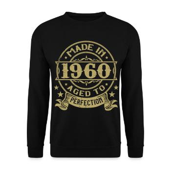 Vintage 1960 Anniversaire 1960 Cadeau 1960 Rétro - Sweat-shirt Unisexe - noir - Devant - Alina (178cm) & Michal (187cm)