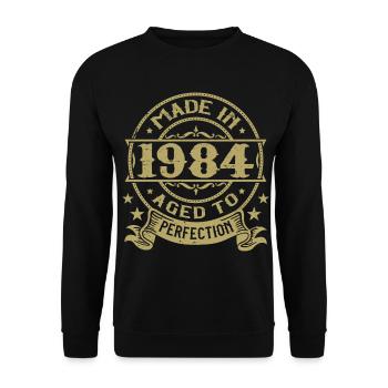 Vintage 1984 Anniversaire 1984 Cadeau 1984 Rétro - Sweat-shirt Unisexe - noir - Devant - Alina (178cm) & Michal (187cm)