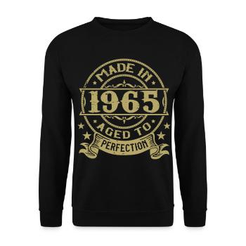 Vintage 1965 Anniversaire 1965 Cadeau 1965 Rétro - Sweat-shirt Unisexe - noir - Devant - Alina (178cm) & Michal (187cm)