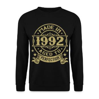 Vintage 1992 Birthday 1992 Retro Gift - Unisex Sweatshirt - black - Front - Alina (178cm) & Michal (187cm)