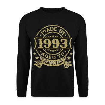Vintage 1993 Birthday 1993 Retro Gift - Unisex Sweatshirt - black - Front - Alina (178cm) & Michal (187cm)