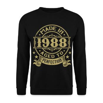Vintage 1988 Anniversaire 1988 Cadeau 1988 Rétro - Sweat-shirt Unisexe - noir - Devant - Alina (178cm) & Michal (187cm)