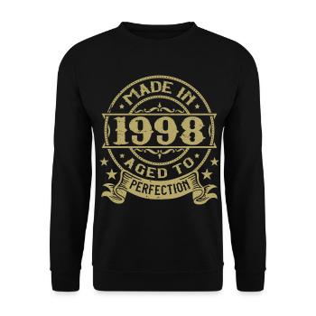 Vintage 1998 Birthday 1998 Retro Gift - Unisex Sweatshirt - black - Front - Alina (178cm) & Michal (187cm)